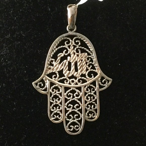 Hamsa Pendant 925 Sterling Silver 4g NEW - Picture 1 of 8